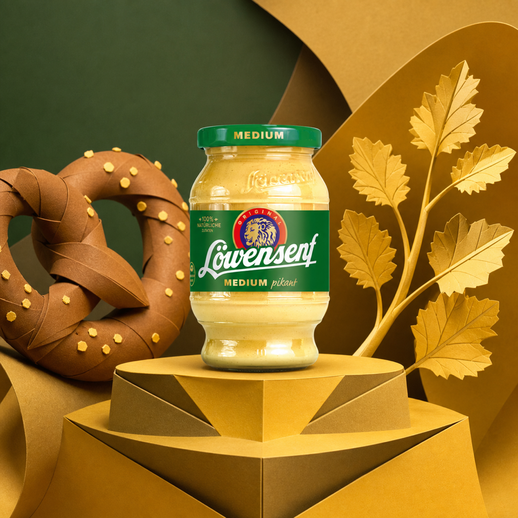 Löwensenf Medium German Mustard | 250ML paper art scene
