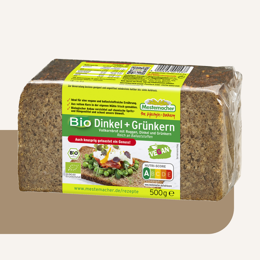 Mestemacher Organic Spelt and Green Spelt Rye Bread  500G pack