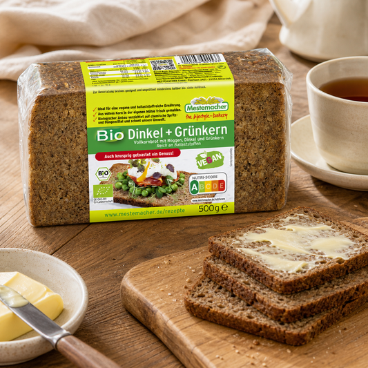 Mestemacher Bio Dinkel und Gruenkernbrot 500g lifestyle