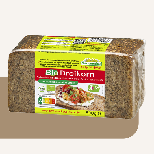Mestemacher Organic Three Grain Rye Bread  500G pack