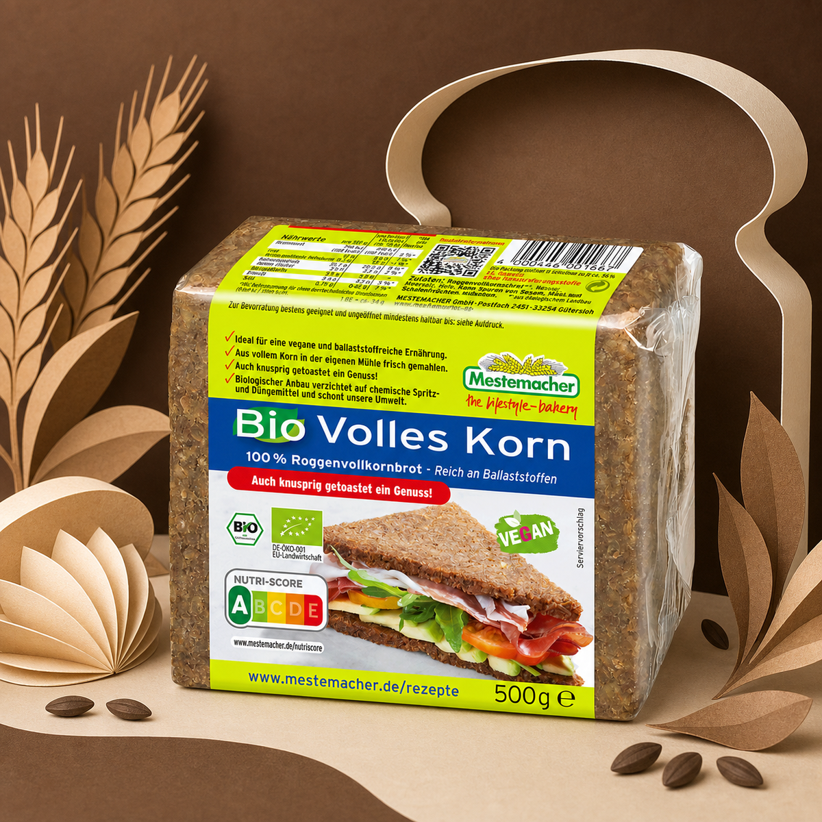 Mestemacher Bio Volles Korn 500g paper art scene