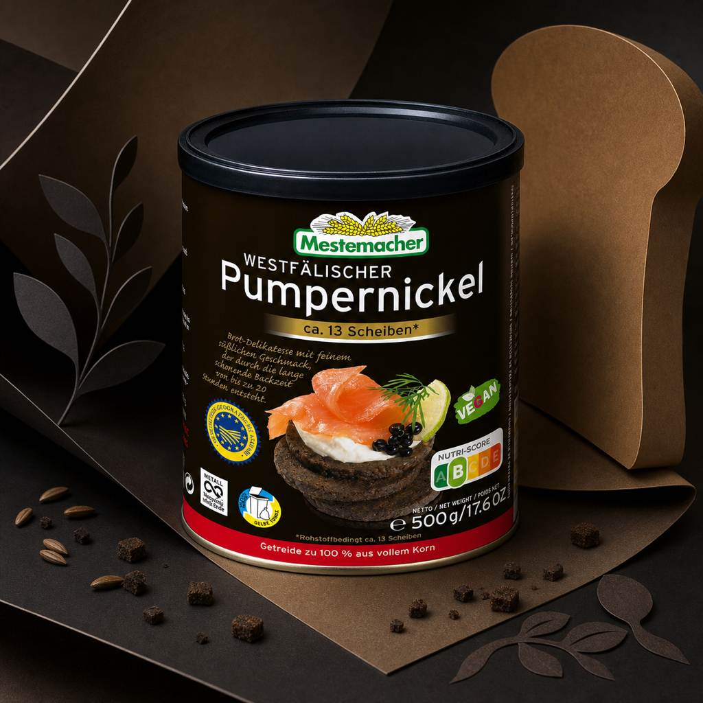 Mestemacher Westfälischer Pumpernickel Rye Bread Tin | 500G paper art scene
