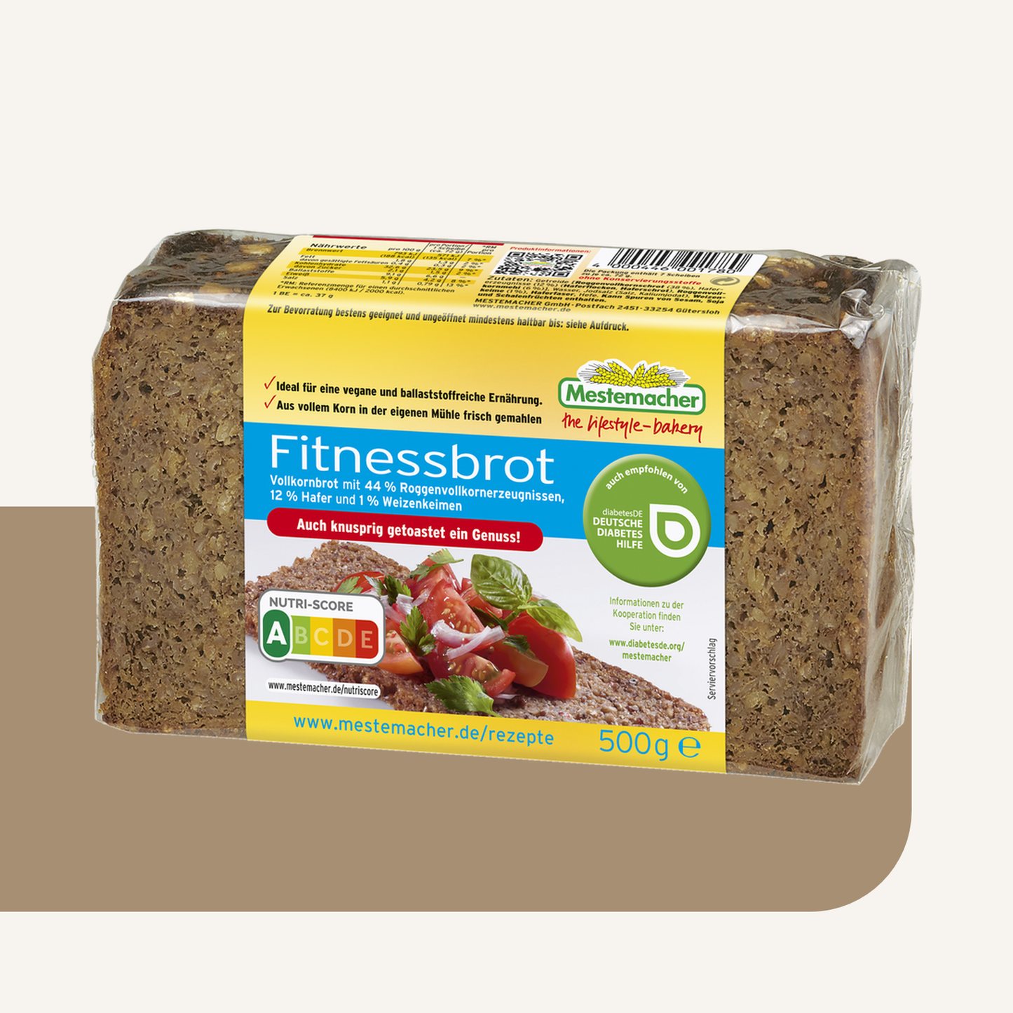 Mestemacher Fitnessbrot German Wholegrain Rye and Oat Bread  500G pack
