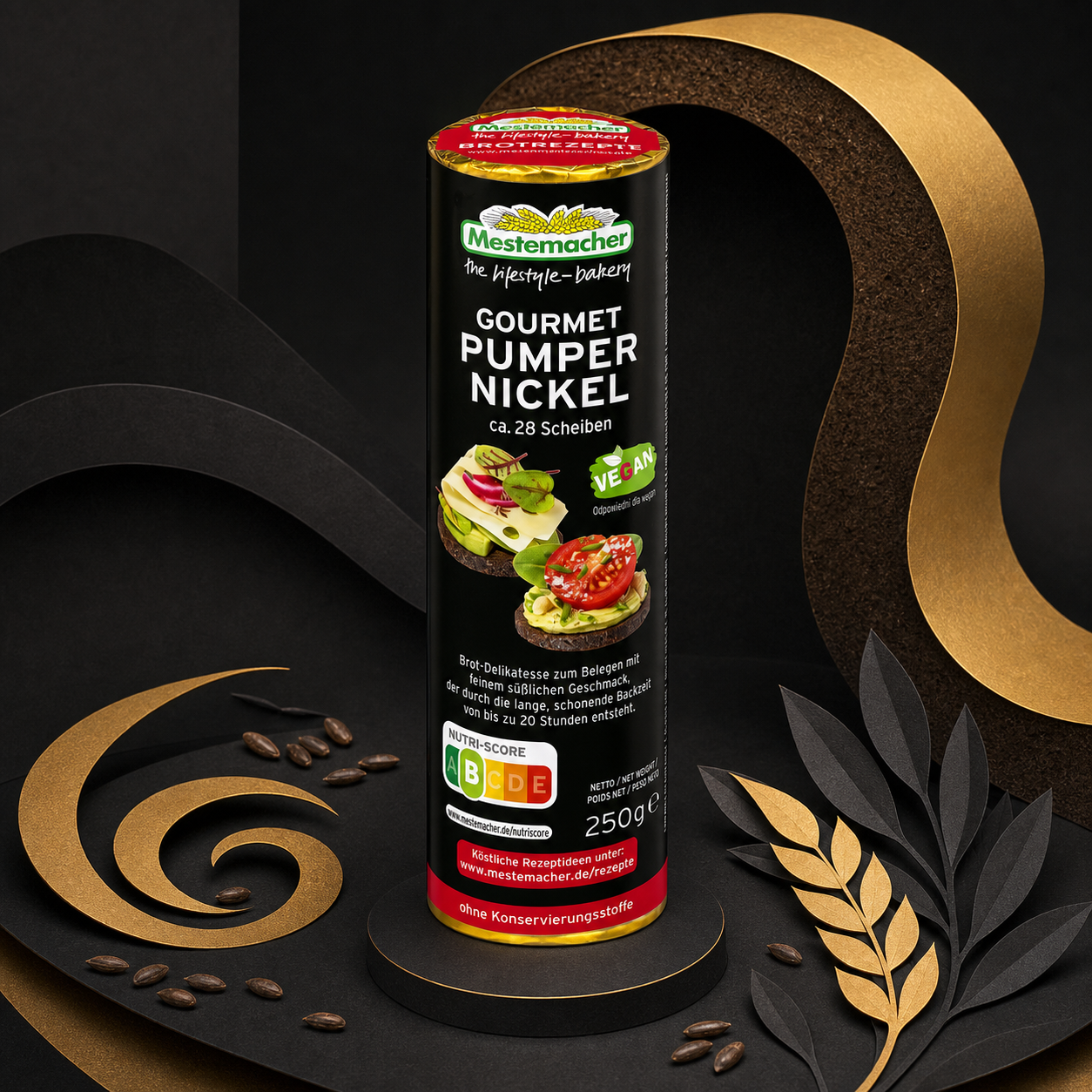 Mestemacher Gourmet Pumpernickel German Rye Bread | 250G paper art scene