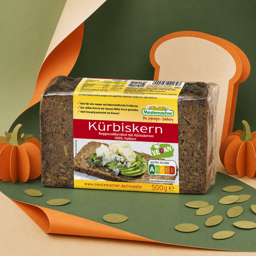 Mestemacher Kuerbiskernbrot 500g paper art scene