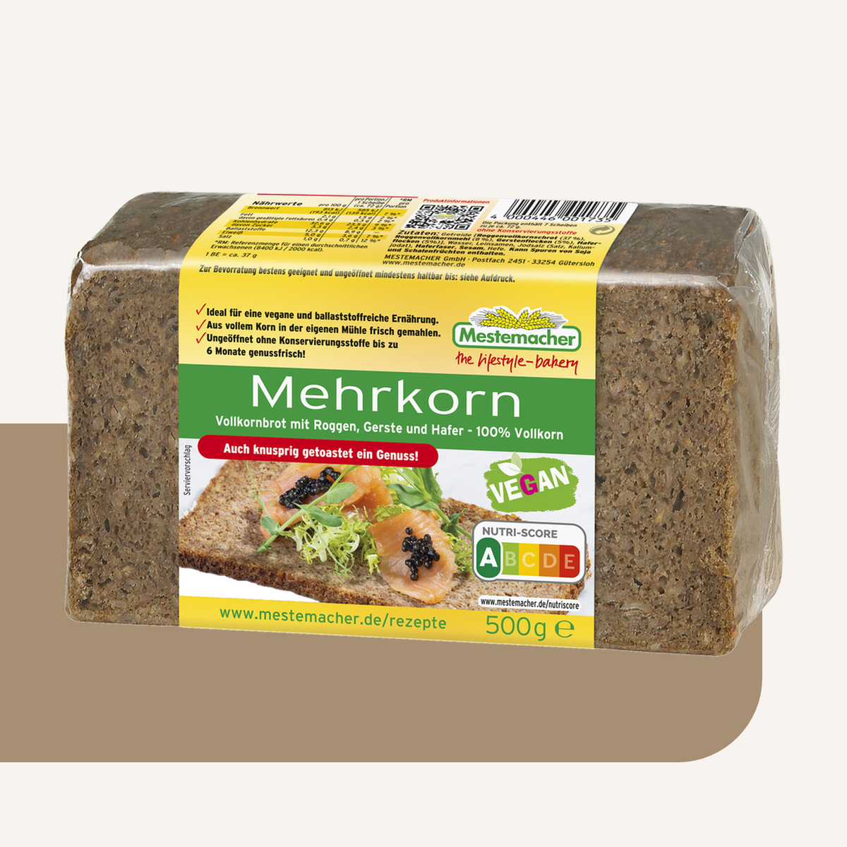 Mestemacher Mehrkorn German Multigrain Rye Bread  500G pack