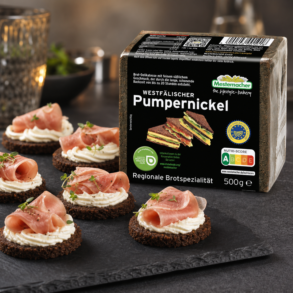 Mestemacher Westfälischer Pumpernickel German Rye Bread | 500G serving suggestion