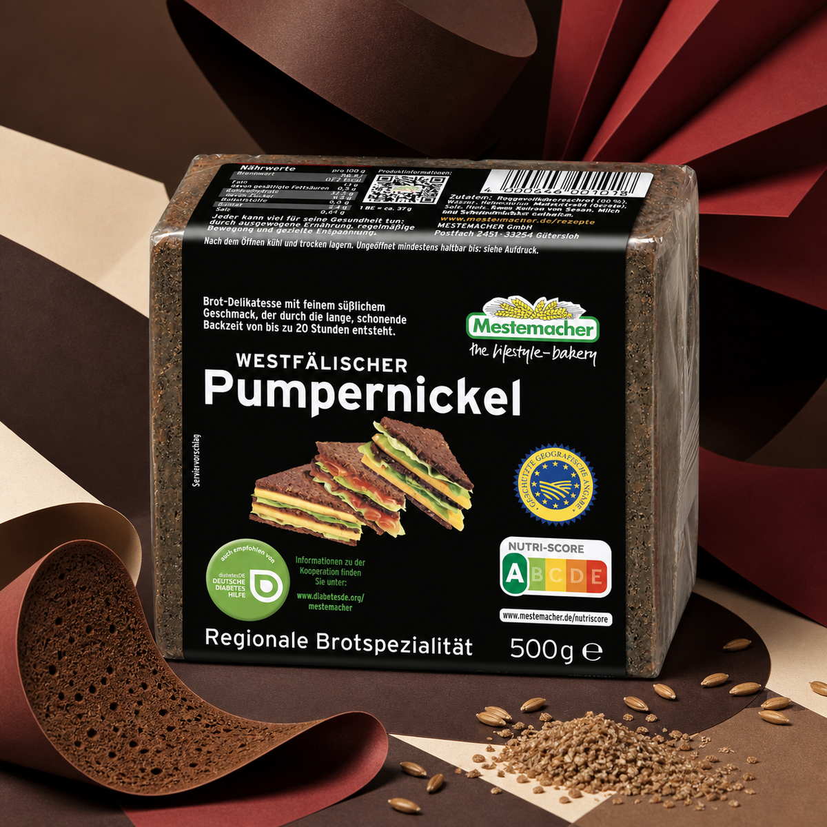 Mestemacher Westfälischer Pumpernickel German Rye Bread | 500G paper art scene