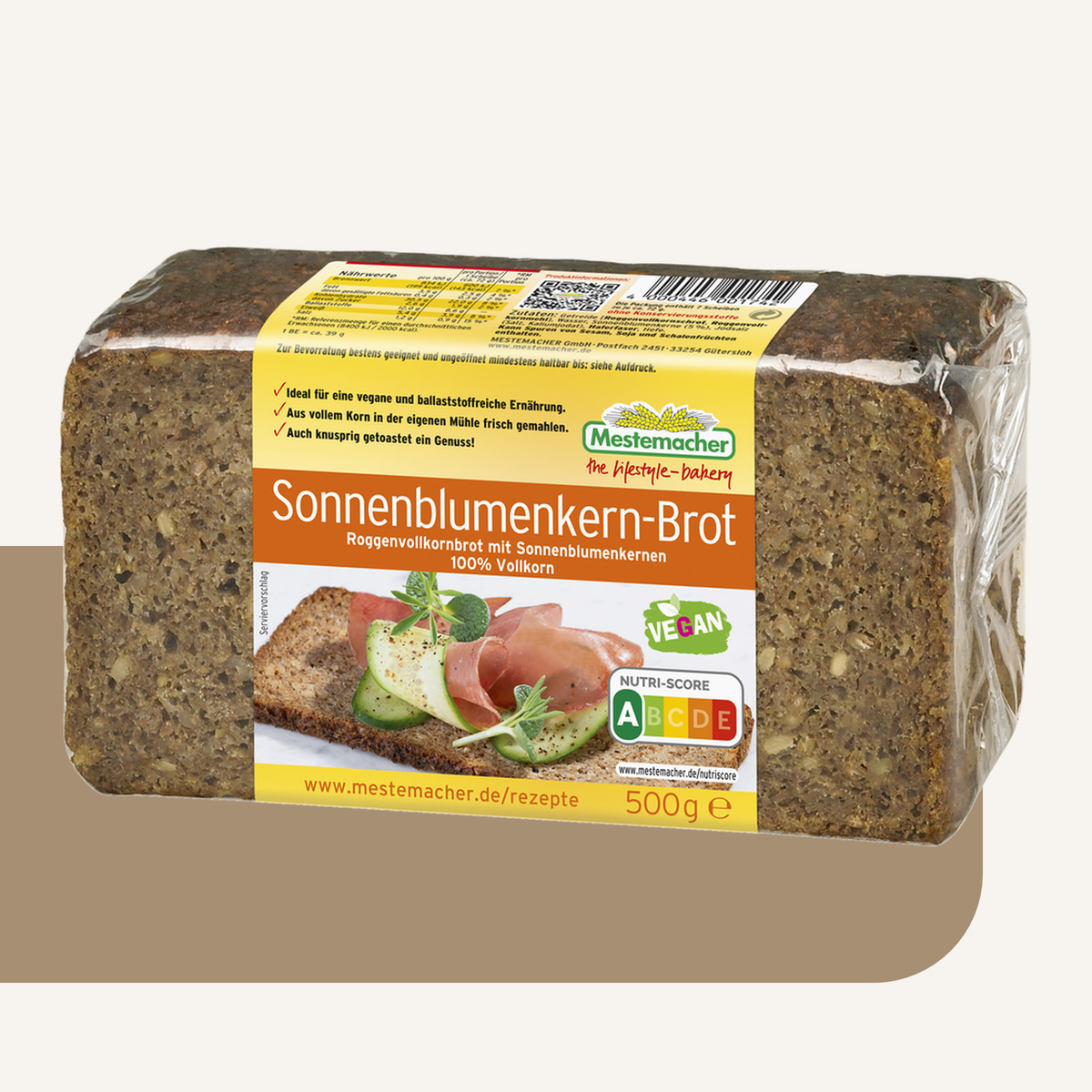 Mestemacher Sonnenblumenkern Brot German Sunflower Seed Rye Bread  500G pack