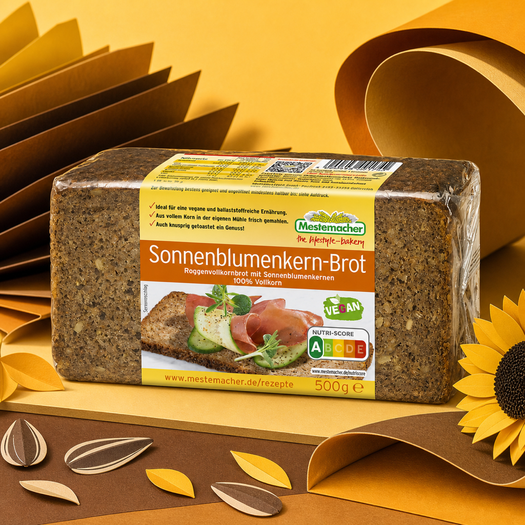 Mestemacher Sonnenblumenkern Brot 500g paper art scene