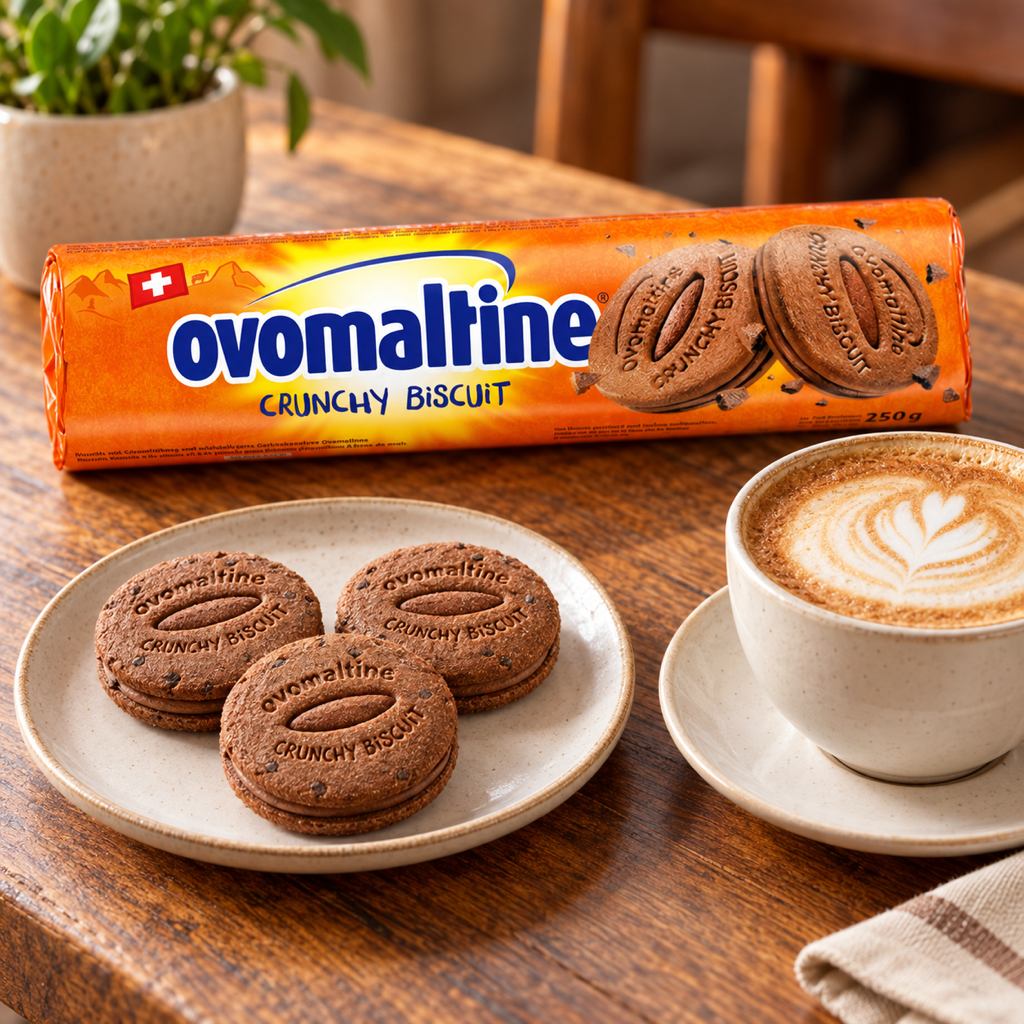 Ovomaltine Crunchy Biscuit 250g serving suggestion