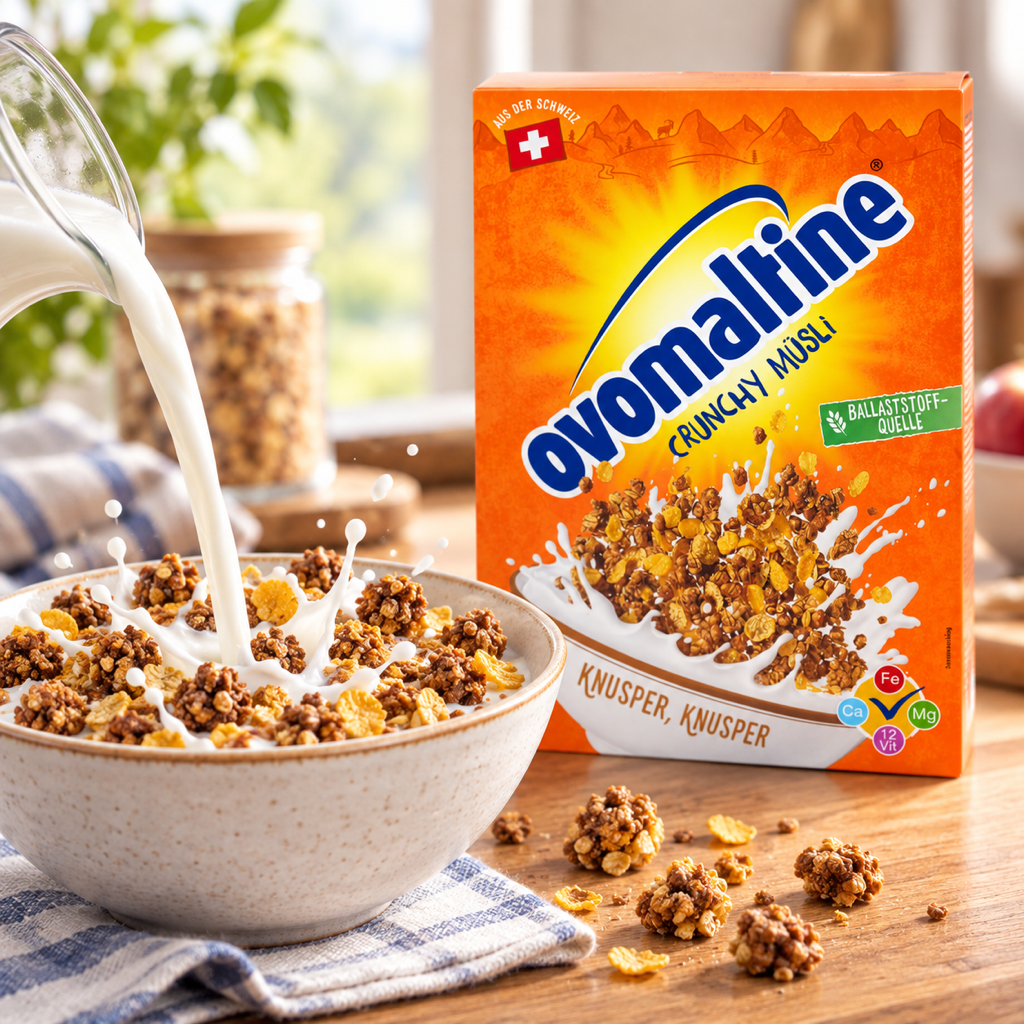 Ovomaltine Crunchy Müsli 450g serving suggestion