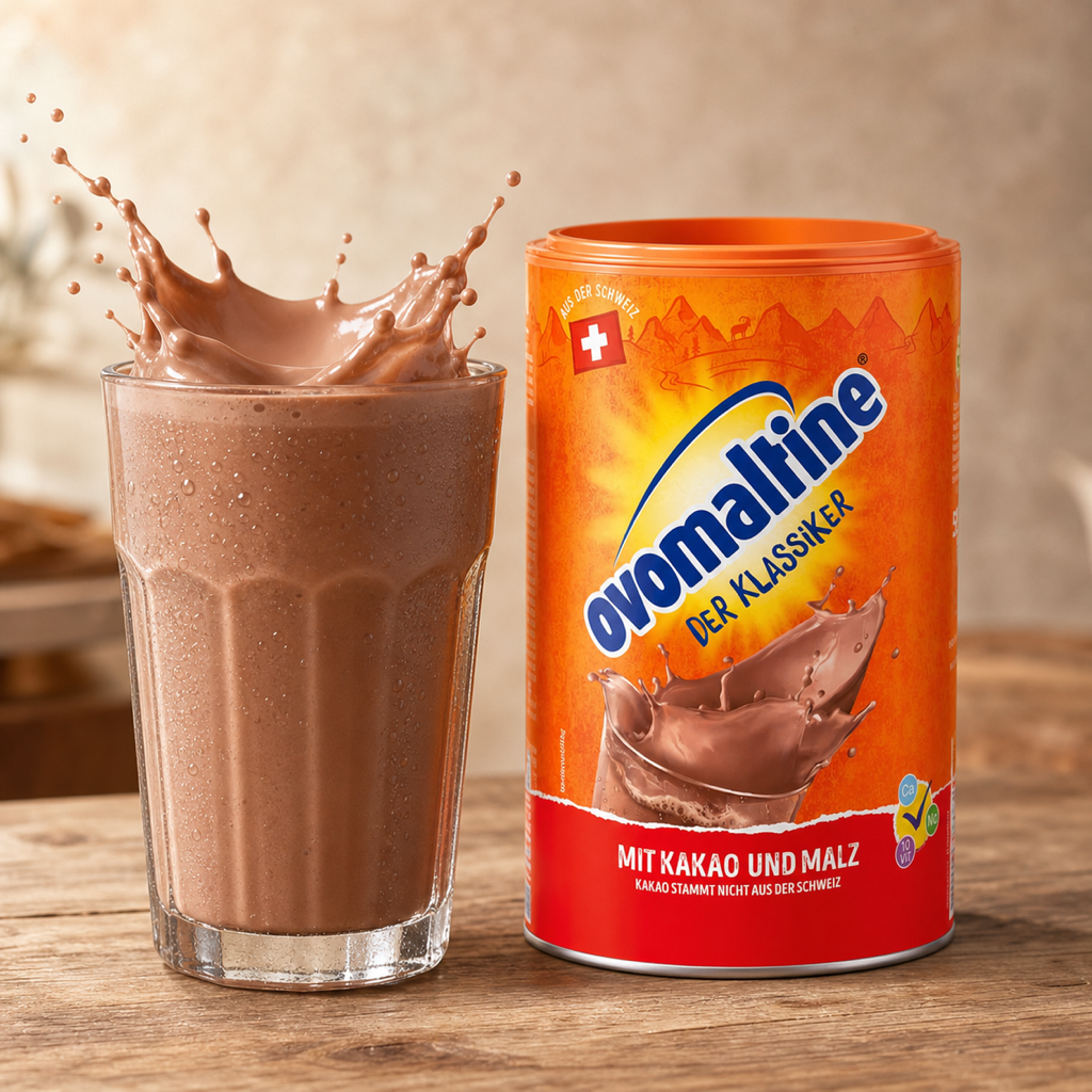 Ovomaltine Classic Powder 500g serving suggestion