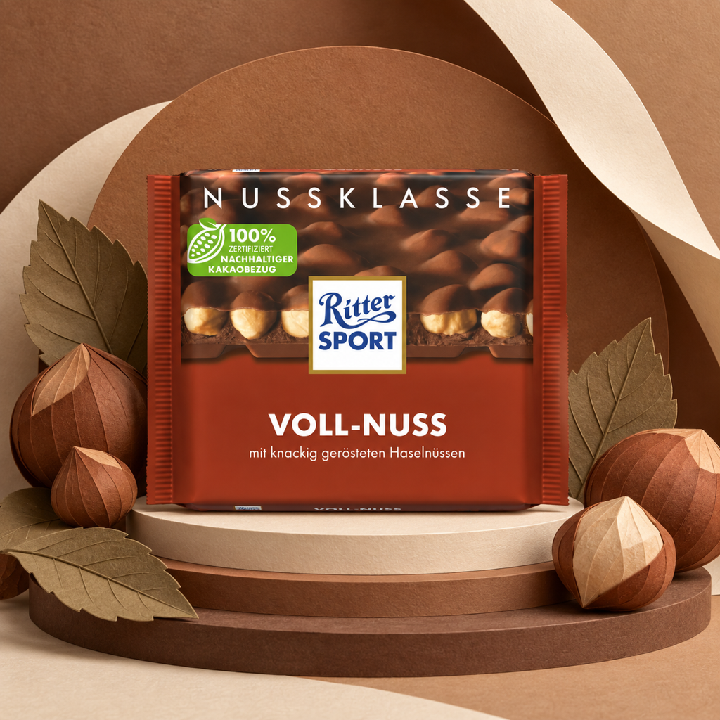 Ritter Sport Whole Hazelnut Chocolate Bar | 100g paper art scene