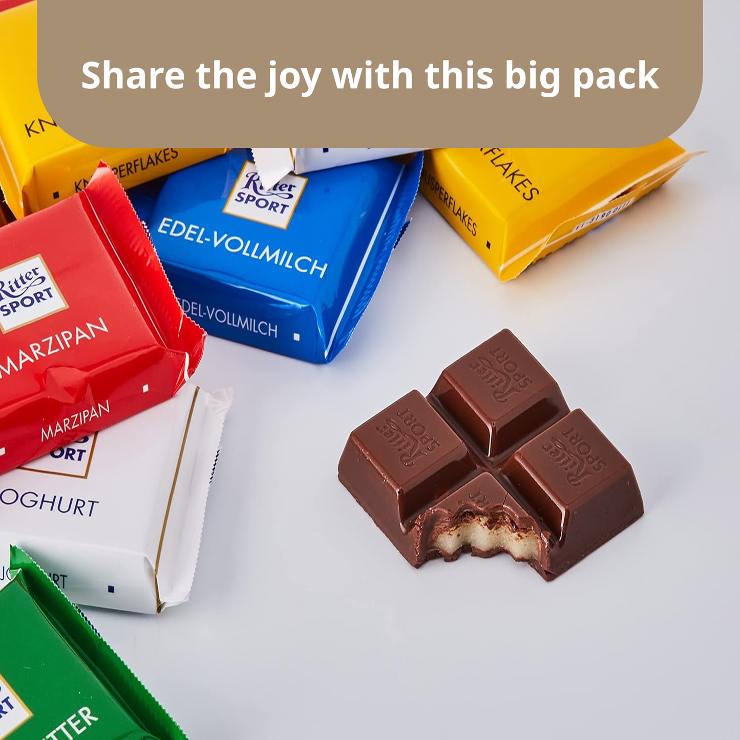 Ritter Sport Mini Assorted Chocolate Bars in 8 Flavours | 1.4kg