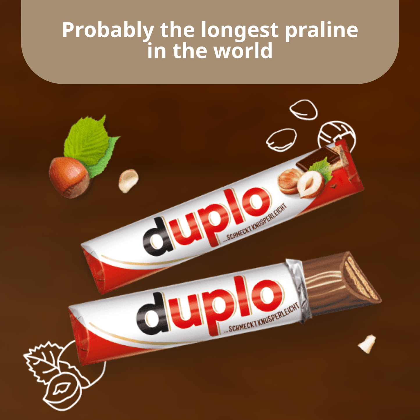 Duplo Chocolate Bar with Hazelnut Filling | 10X 19.8g