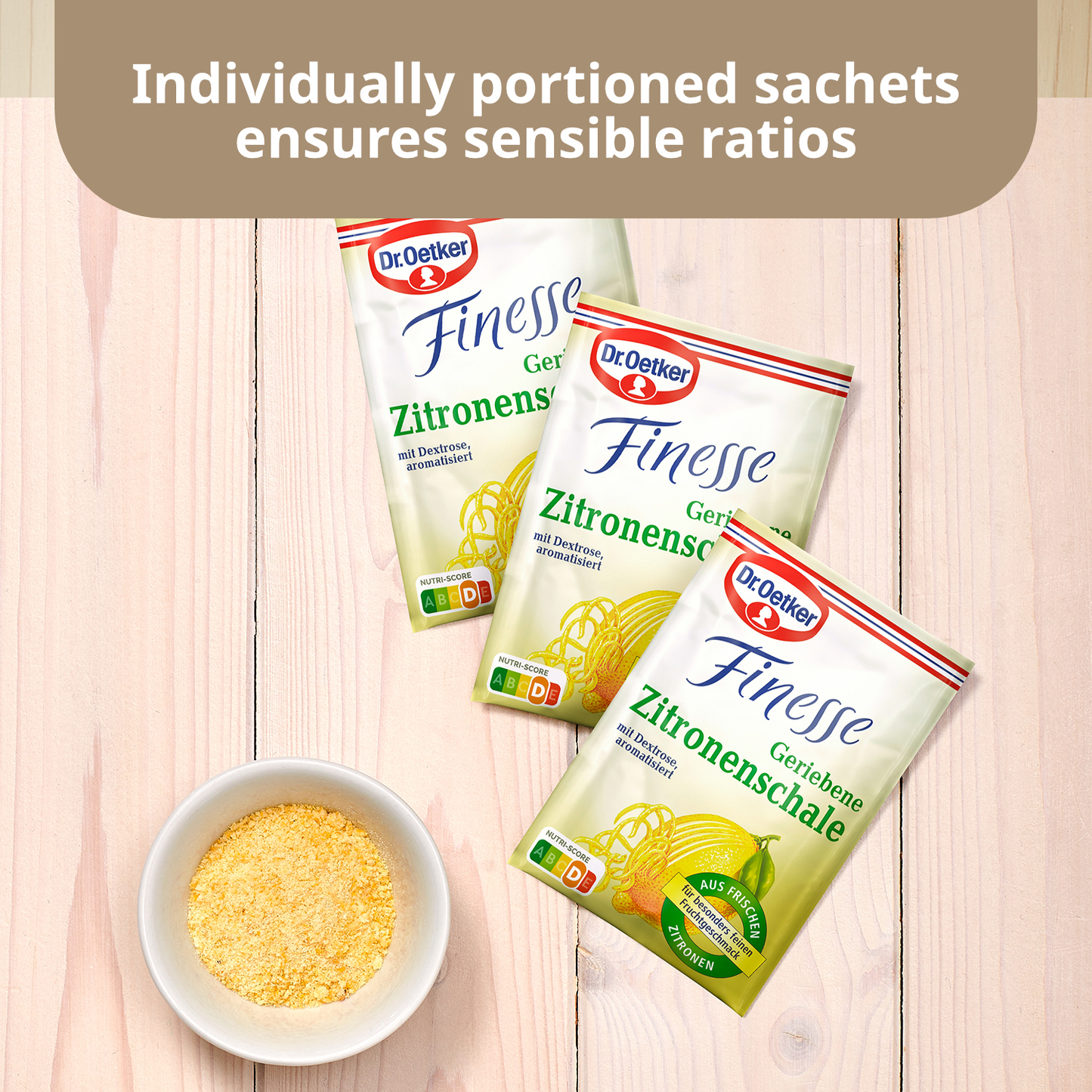 Dr Oetker Finesse Zitrone Grated Lemon Zest | 3X 6G