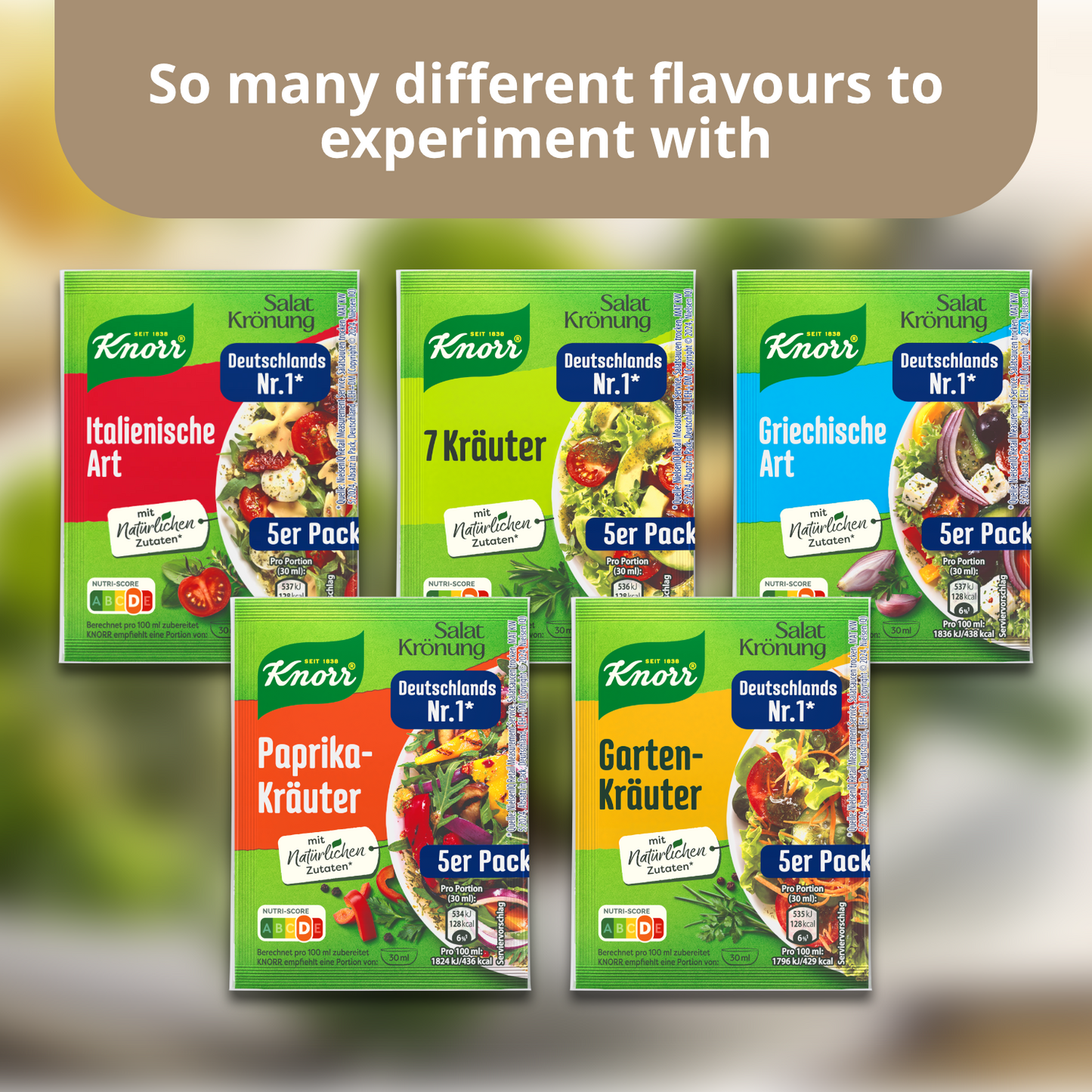 Knorr Salatkrönung Gartenkräuter Garden Herbs Salad Dressing | 5X 8g