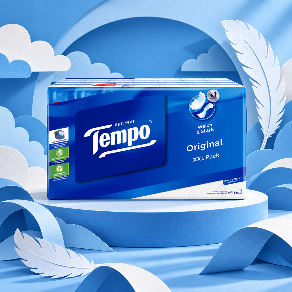 Tempo Classic Tissues (56 packs of 10) paper art scene