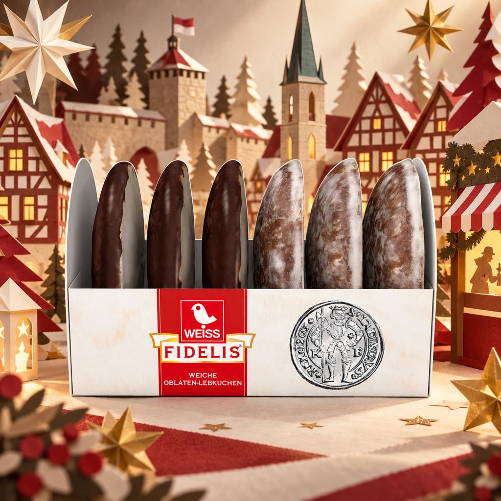 Weiss Fidelis Oblaten-Lebkuchen Soft Wafer Gingerbread Assorted | 200G paper art scene