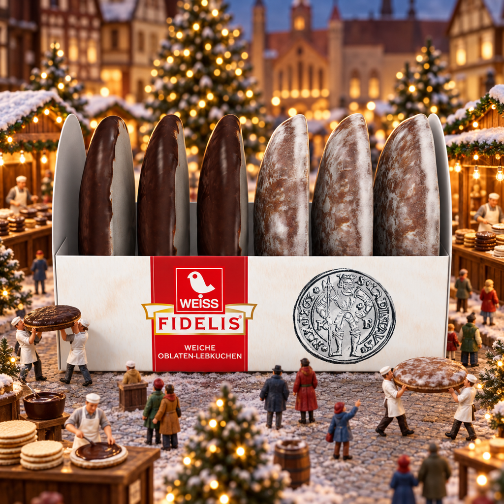 Weiss Fidelis Oblaten-Lebkuchen Soft Wafer Gingerbread Assorted | 200G miniature scene