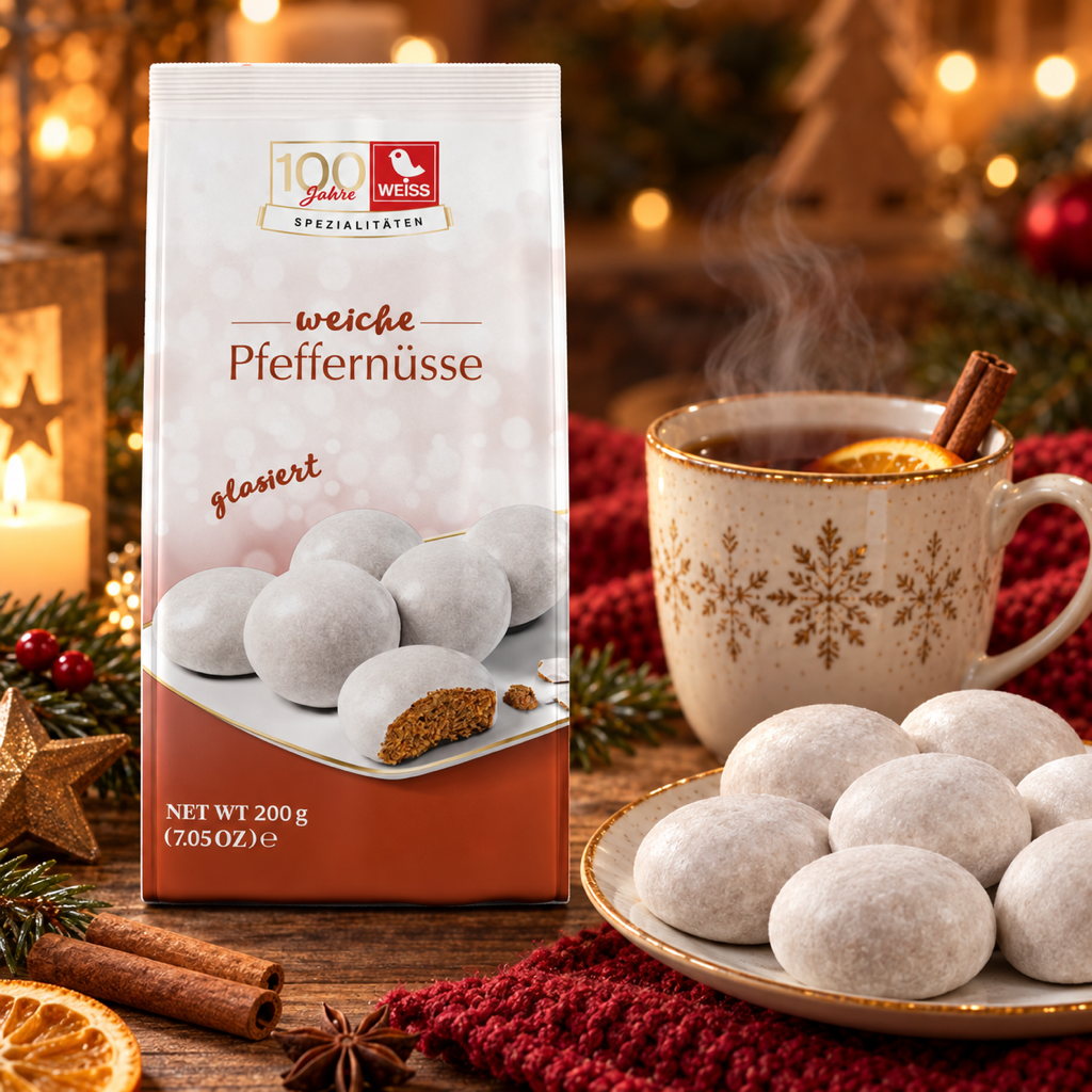 Weiss Pfeffernüsse Glazed Soft Spiced Gingerbread Bites | 200G serving suggestion