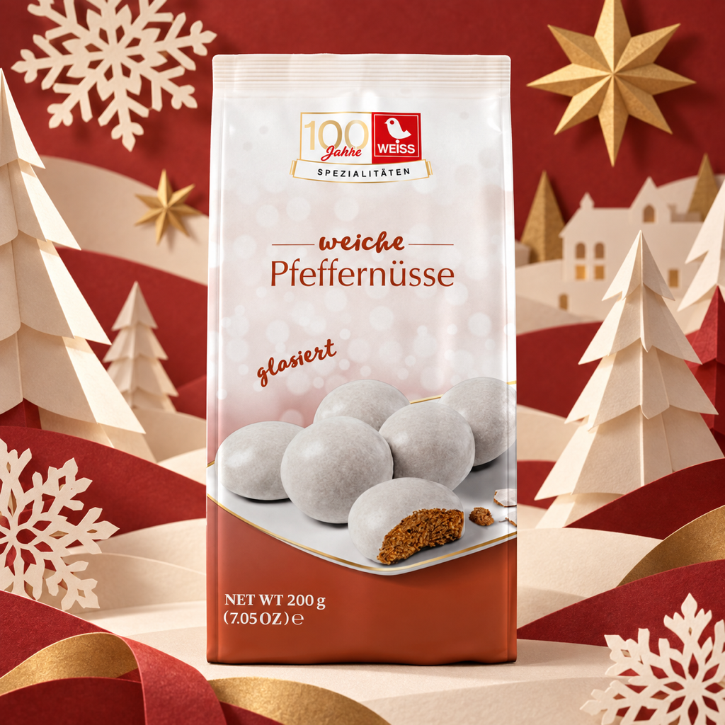 Weiss Pfeffernüsse Glazed Soft Spiced Gingerbread Bites | 200G paper art scene