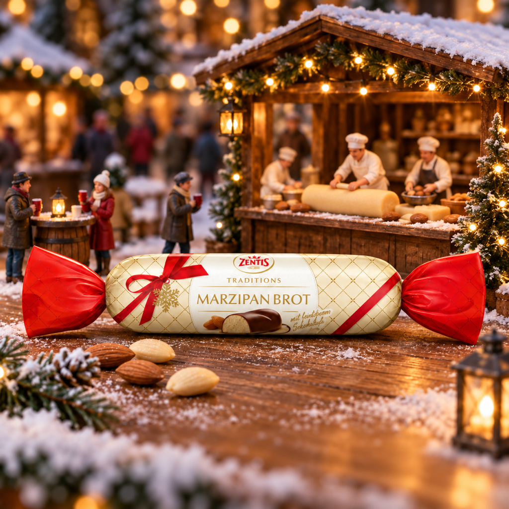 Zentis Marzipan Brot Dark Chocolate Coated Marzipan Bar | 100G miniature scene